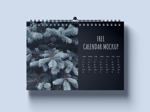 Horizontal Wall Calendar Mockup Set