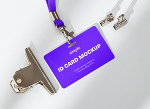 ID Card On White Background Mockup