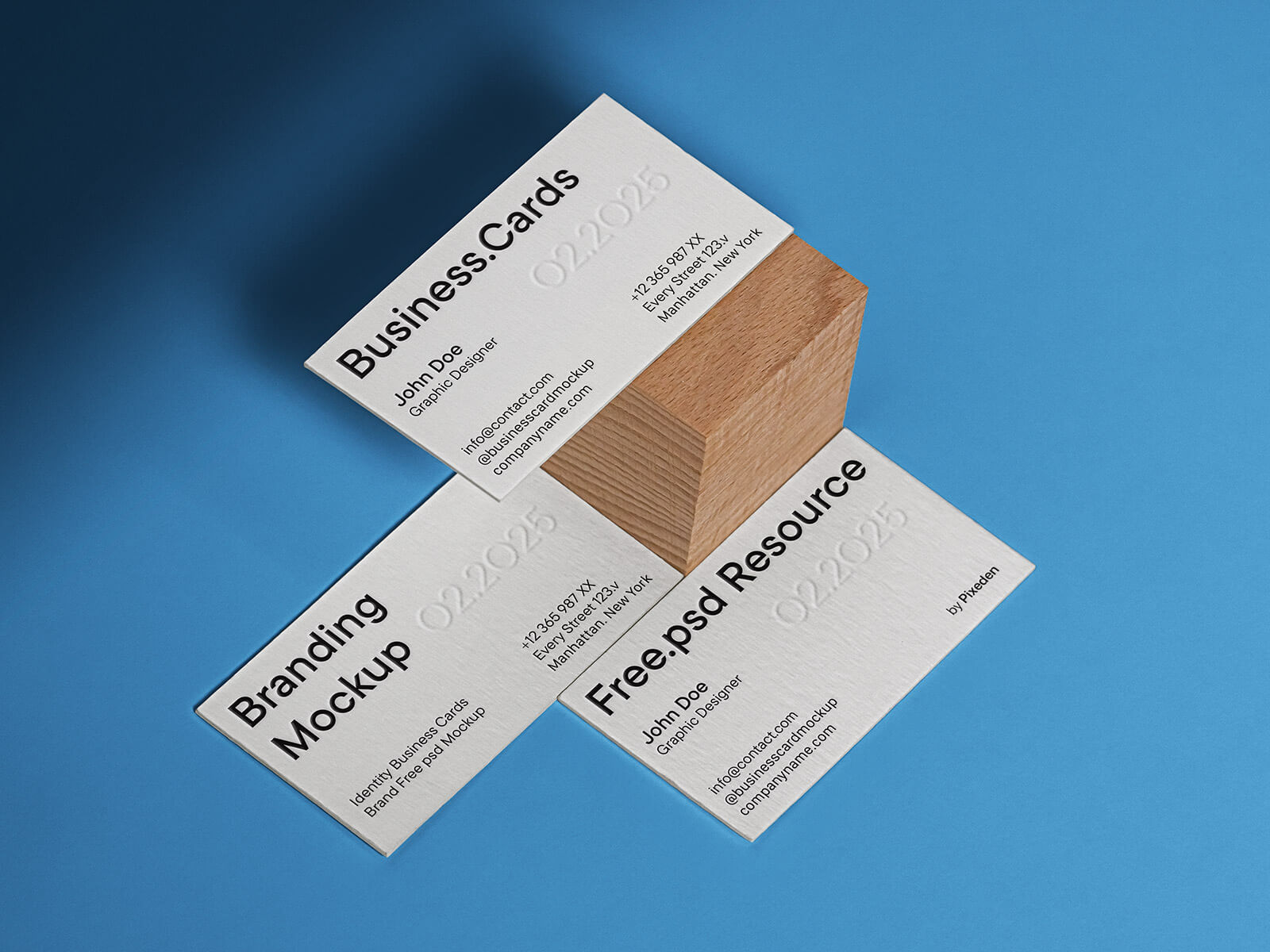 Identidad Mockup de tarjetas de visita gruesas