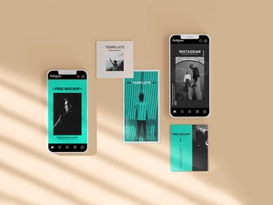 Plantilla de maqueta de UI de anuncio de Instagram