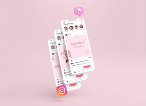 Maqueta de interfaz de redes sociales de Instagram