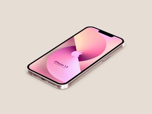 Изометрический 3D iPhone 13 макет с (5 цветов)