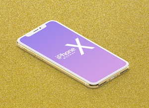 Golden Isometric iPhone x макет