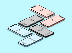 Изометрический iPhone xr на макете пола
