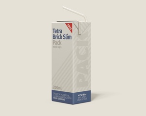 Saft / Milch Tetra Brik 200 ml Mockup -Set