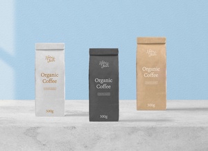 Kraft Paper Souch Coffee Emballage Mockup