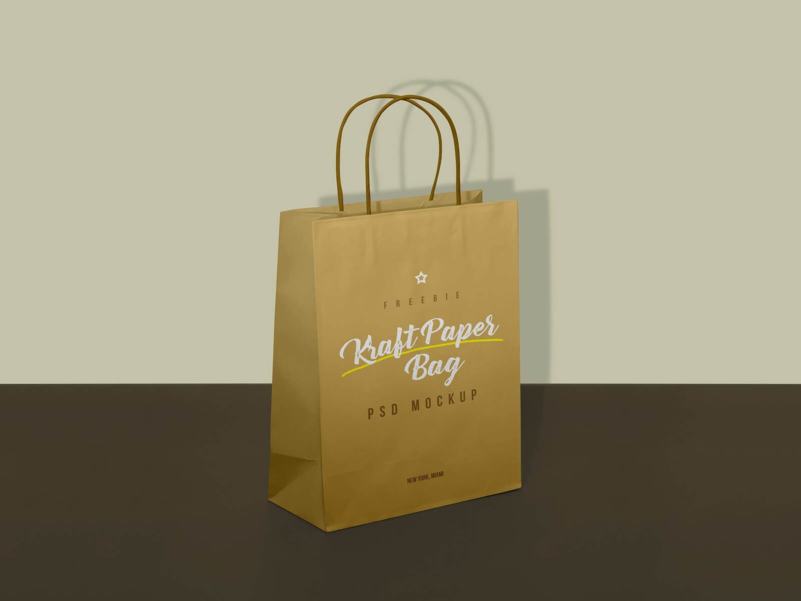 Maqueta de bolsas de compras de papel kraft