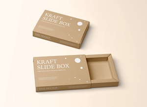  Kraft Paper Slide Box Mockup