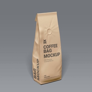 Kraft Paper Standing Coffee Bag Mockup Set