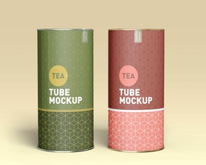 Kraft Paper Tube Cylinder Mockup Set