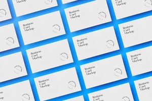 Laid Out Grid Business Card Mockup