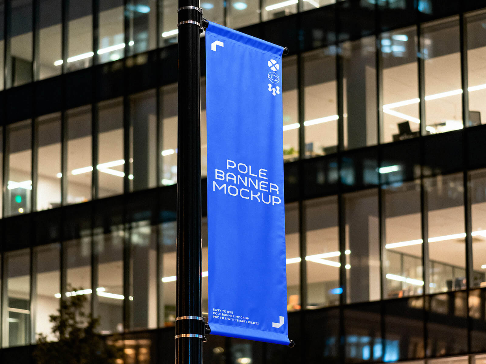 Städtisches Straßenlaternenmast-Banner-Modell