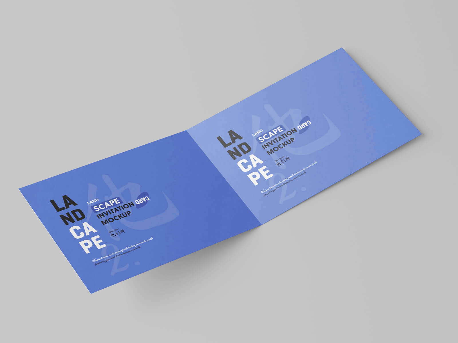 Landscape Folded Invitation Card Mockup Set