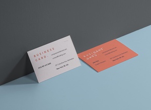 Landscape Front & Back Business Card Mockup