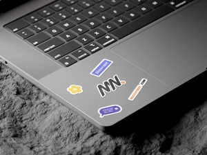 Laptop Sticker Decal Mockup