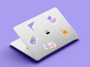 Laptop Sticker Mockup