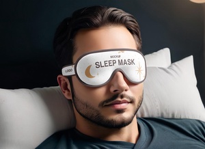 Leichte blockierende Wattebau -Schlaf -Augenmaskenmaske Mockup