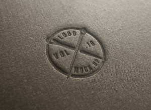 Maqueta de logotipo de tela de lino