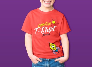 Half Sleeves Kids T-Shirt Mockup
