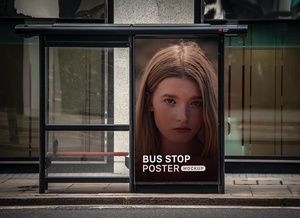 Бесплатная лондонская автобусная остановка макет PSD