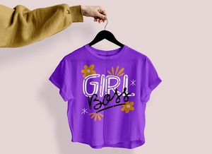 Loose Fit Female Cropped T-Shirt Mockup