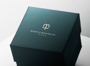 Maqueta de logotipo de caja de lujo