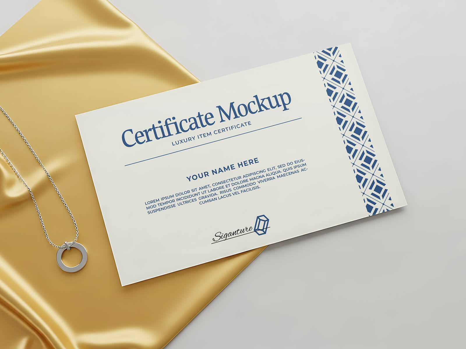 Luxuszertifikat-Mockup