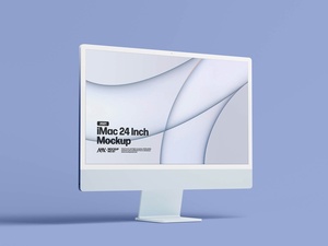M1 / M3 Blue iMac 24 Inch Mockup Set
