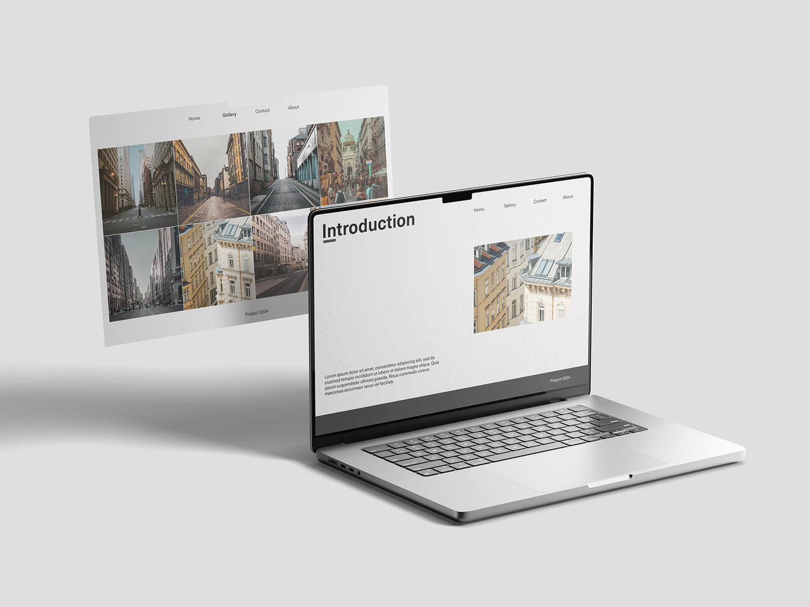 Maquette de l'interface utilisateur Web de l'écran du MacBook Pro