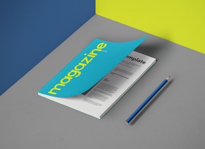 A5 Magazine Cover Page Mockup