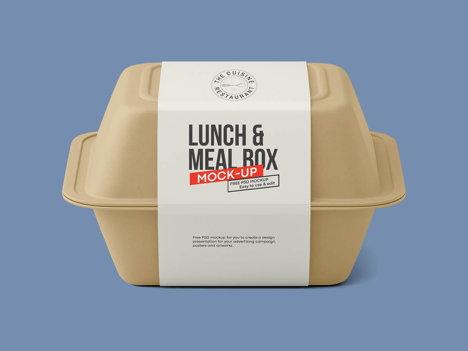 Meal / Lunch Box With Label Mockup