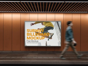 Medium-Sized Subway Billboard Mockup