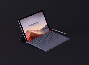 Microsoft Surface Pro 7 Plus Mockup de computadora portátil 2 en 1
