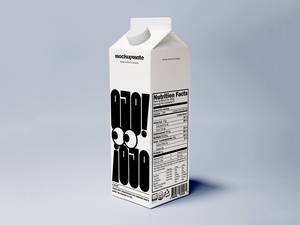 Maqueta de paquetes de cartón de leche