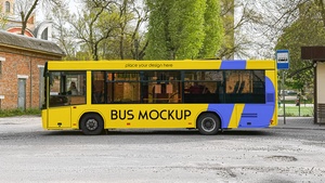 Free Mini Bus Mockup