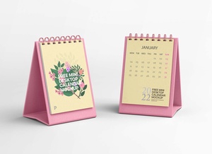 Mini Desktop / Table Calendar Mockup