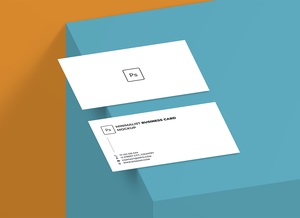 Presentación minimalista de maquetas de tarjetas de negocios frontales y traseros PSD