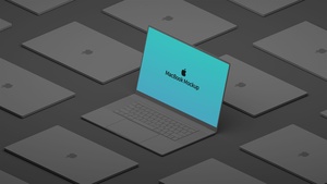 Maqueta de macbook minimalista
