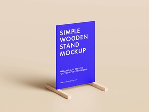 Minimalistic Wooden Display Stand Mockup Set