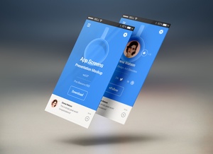 Mockup de presentación de pantallas de aplicaciones móviles