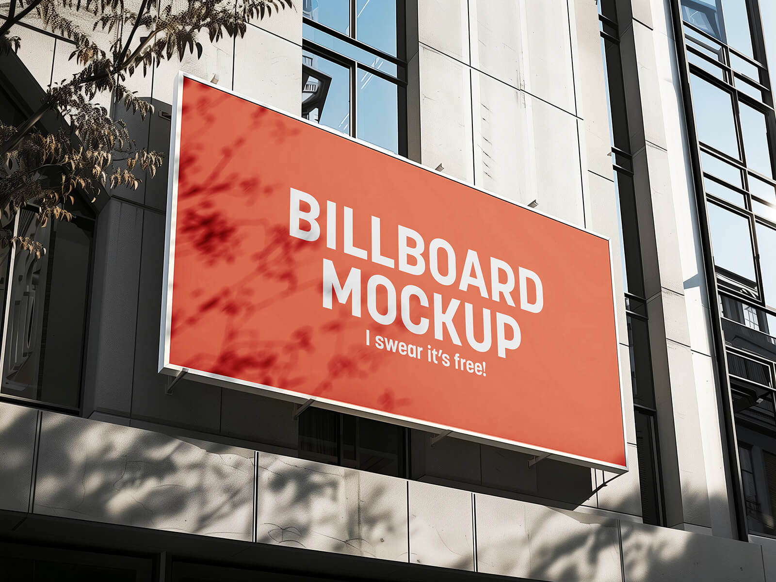 Monté sur le bâtiment Billboard Mockup