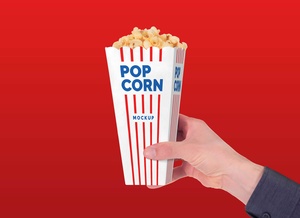 Movie Theater Popcorn Paper Box Mockup