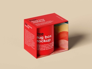 Free Mug In A Box Mockup