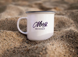Mug In Sand Mockup