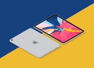 New iPad Pro 2018 Mockup in Perspective View