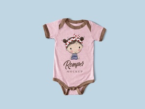 Infant Short Sleeve Bodysuit Onesie / Romper Mockup