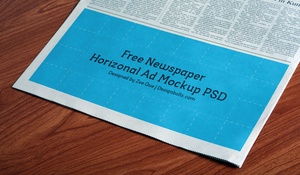 Mockup de anuncios de impresión horizontal de periódico