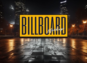Night View Billboard Mockup