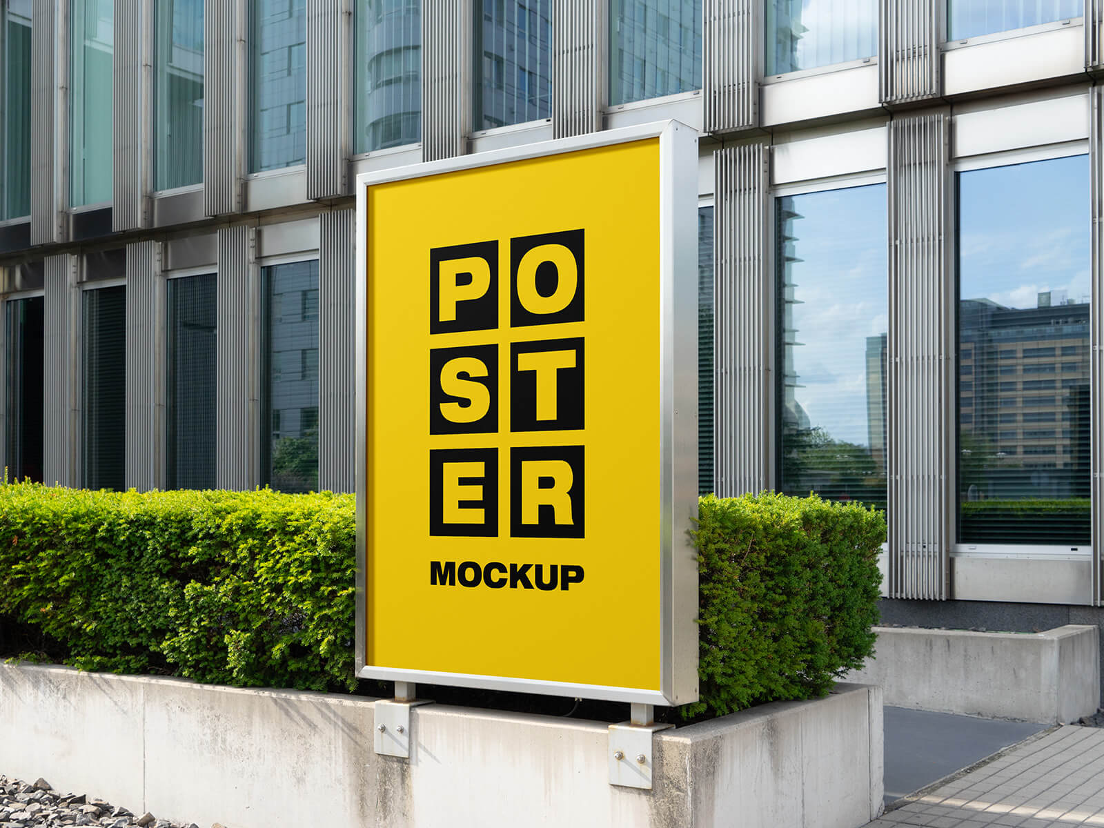 Maqueta de póster mupi enmarcado