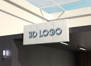 Oficina / construcción de tiendas maqueta de logotipo de fascia